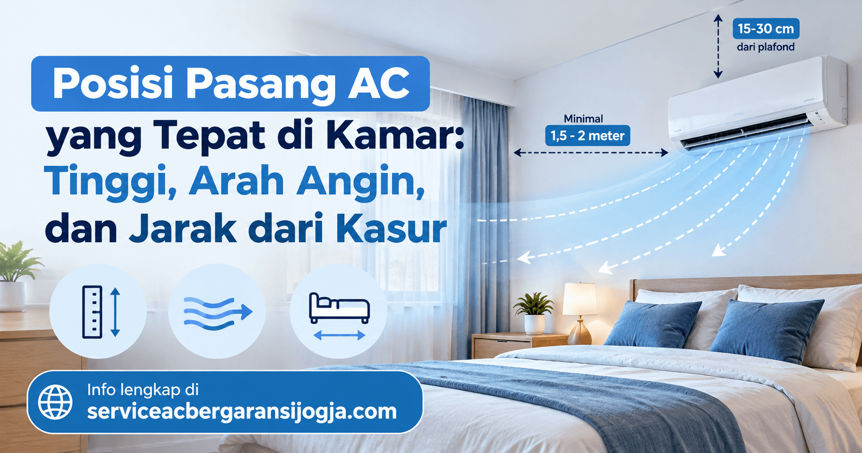 Posisi Pasang AC yang Tepat di Kamar: Tinggi, Arah Angin, dan Jarak dari Kasur